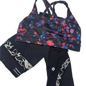 lululemon athletica Black and Multicolor Sports Bra